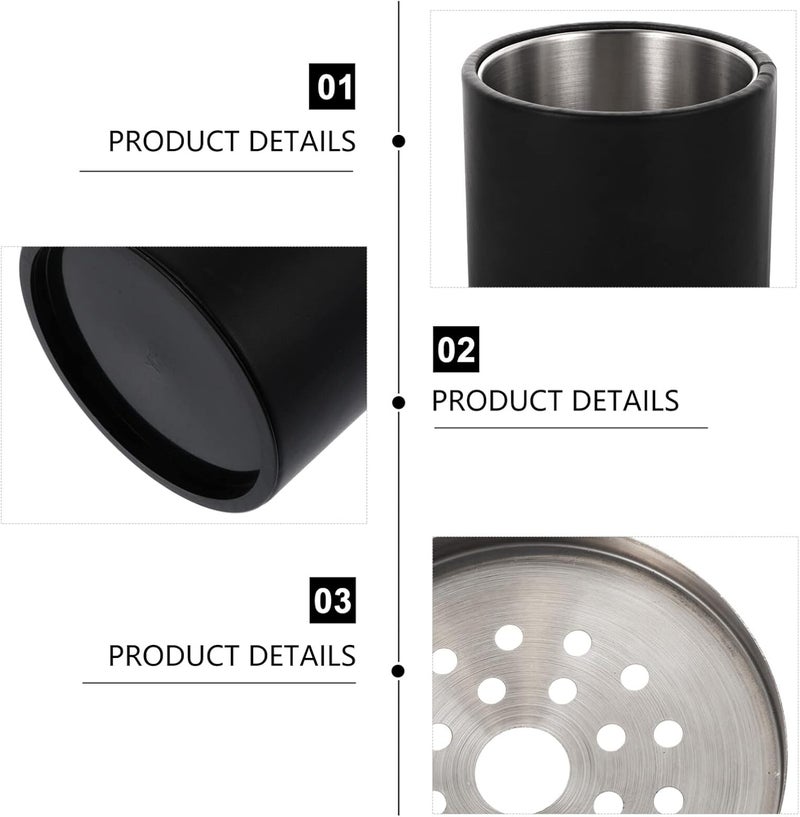 DOITOOL Ice Bucket with Lid, Tongs and Strainer, Stainless Steel Insulated Ice Bucket for Cocktail Bar, Ideal for Cocktail Bar, Parties, Chilling Wine, 5.5 x 5.5 x 7.3 inches (Black) - Image 4
